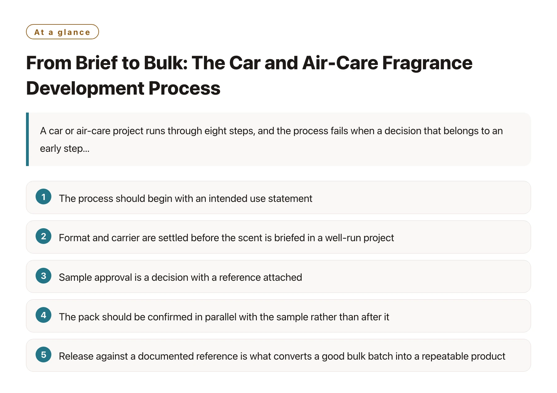 From Brief to Bulk: The Car and Air-Care Fragrance Development Process——全文要点速览